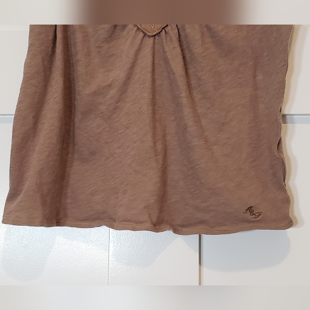 Abercrombie & Fitch Cropped Cami Eyelets Adjustable Straps V-Neck Sz Large Mauve - Picture 4 of 14